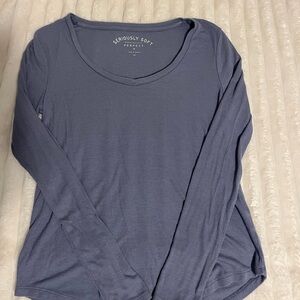 Aeropostale Seriously Soft Blue and Grey Long Sleeve Top